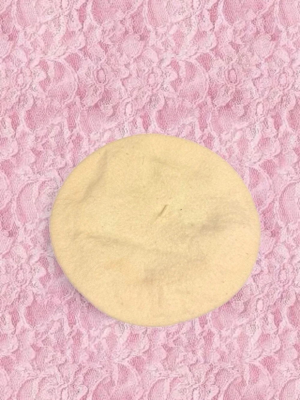 Soft Cream Wool Round Beret Hat